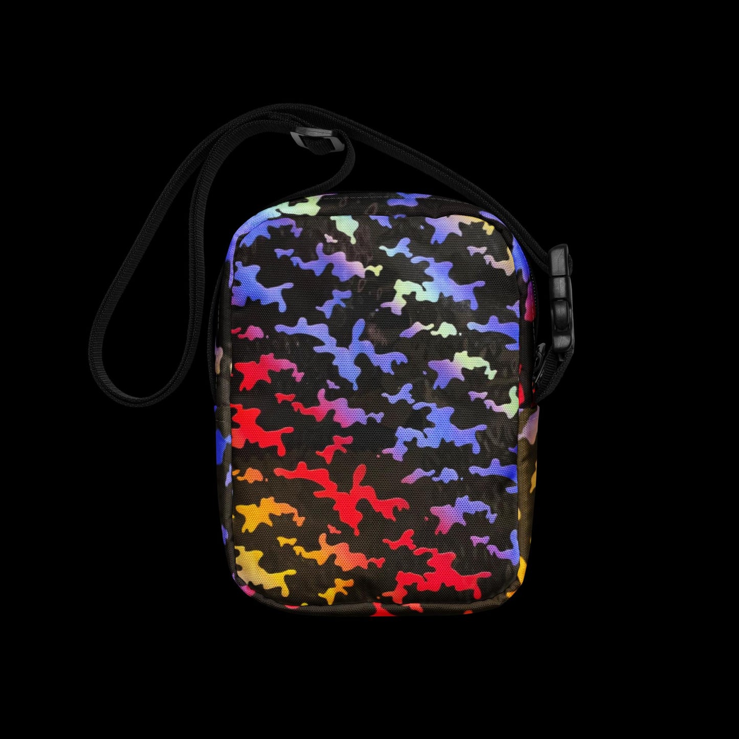 Utility crossbody bag camo rainbow